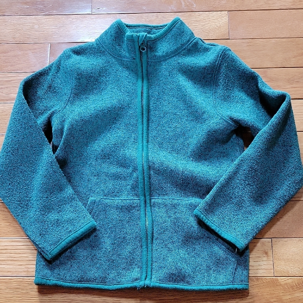 *3/$15* Jumping Beans 5T Dark Green Zip-up Fleece Jacket